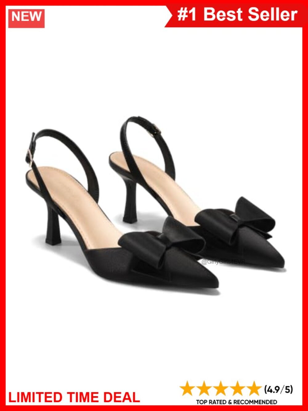 Satin Kitten Heel Slingback Pumps Bow Pointed Toe D'Orsay Wedding Shoes